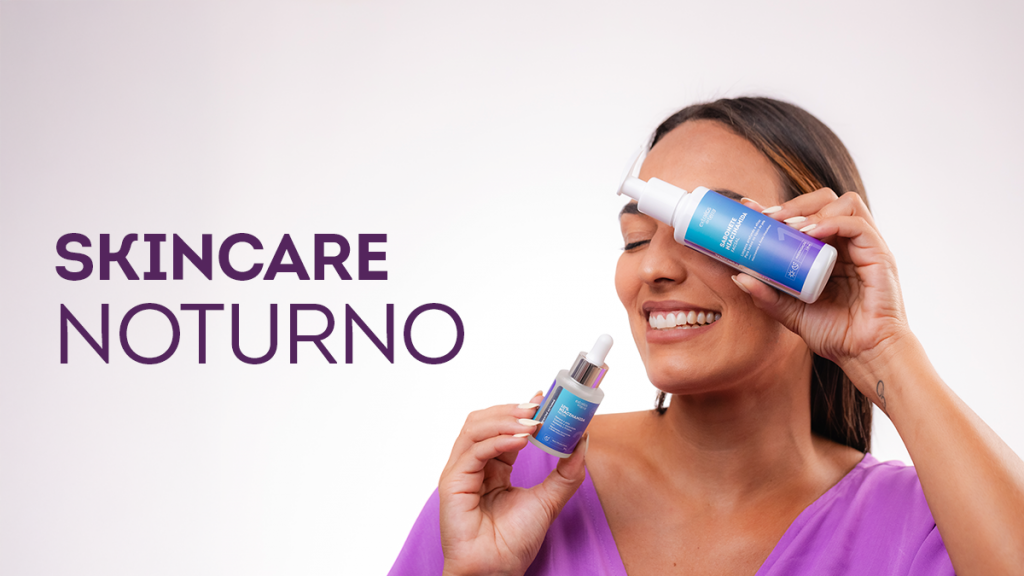 Skincare noturno com niacinamida